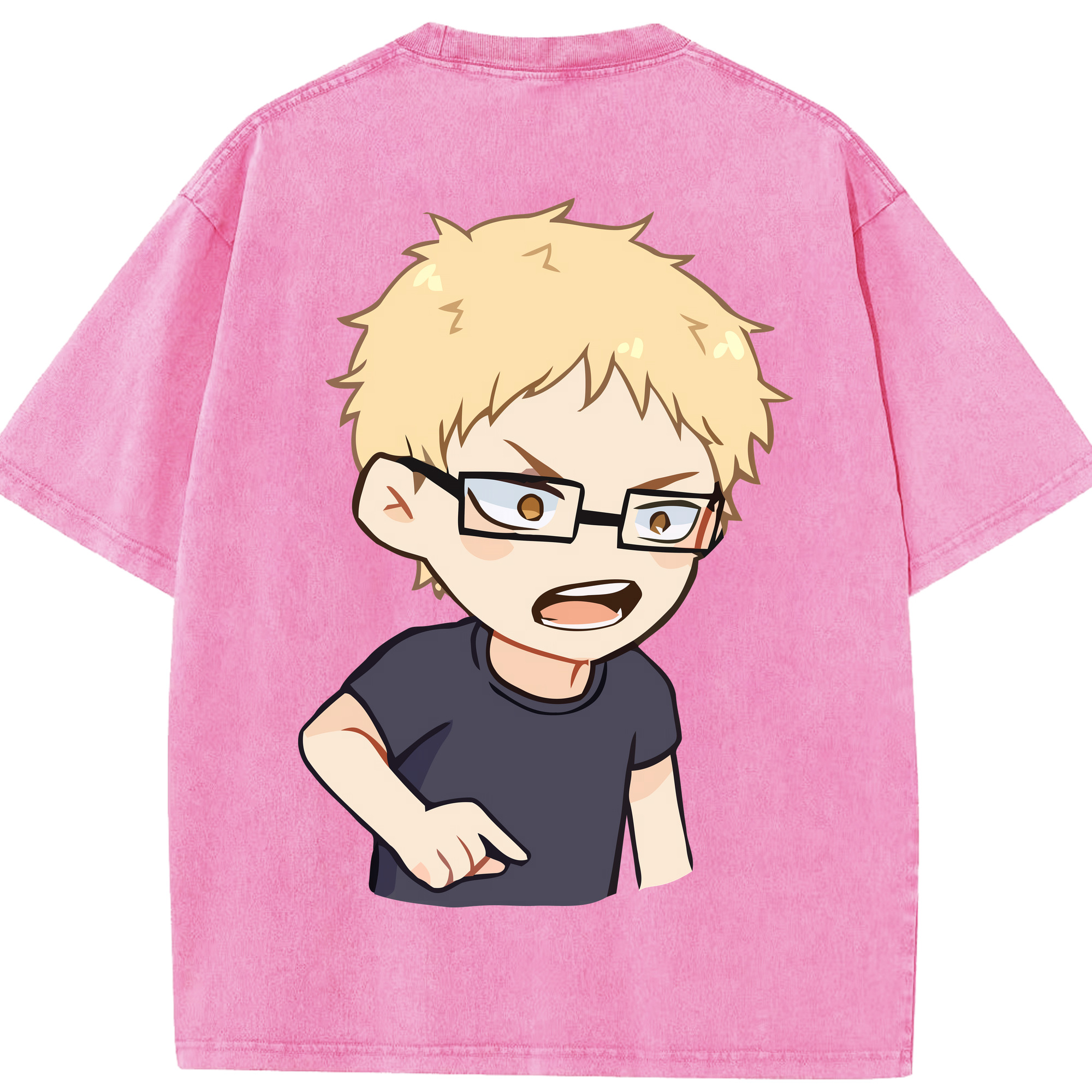 （画像用） ハイキュー!! Haikyu!! 綿100% ヴィンテージ風 半袖Tシャツ（背面プリント）
